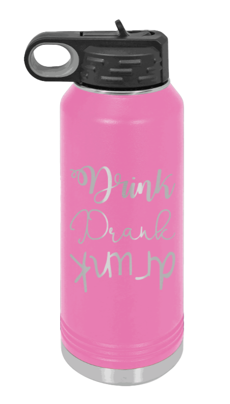 Drink Drank Drunk - 32oz Mug Laser Engraved- Pink