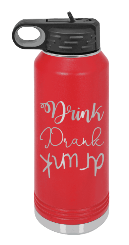 Drink Drank Drunk - 32oz Mug Laser Engraved- Red