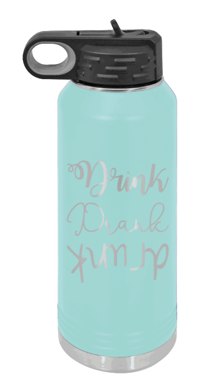 Drink Drank Drunk - 32oz Mug Laser Engraved- Teal