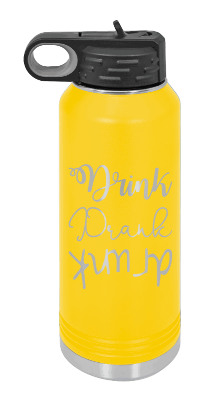 Drink Drank Drunk - 32oz Mug Laser Engraved- Yellow