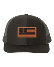 Load image into Gallery viewer, American Flag Leather Patch Richardson 112 Hat
