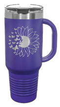 Load image into Gallery viewer, Sunflower Butterfly 40oz Handle Mug Laser Engraved
