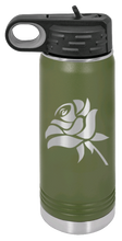 Load image into Gallery viewer, Rose Laser Engraved Water Bottle (Etched)
