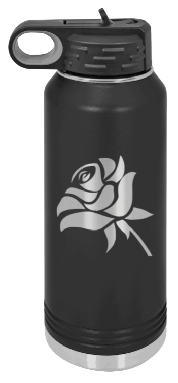 Rose Laser Engraved Water Bottle (Etched)