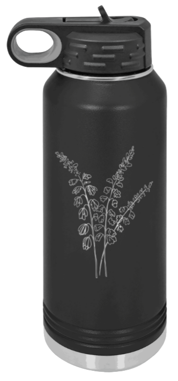 Blue Bells - 32oz Water Bottle Laser Engraved- Black