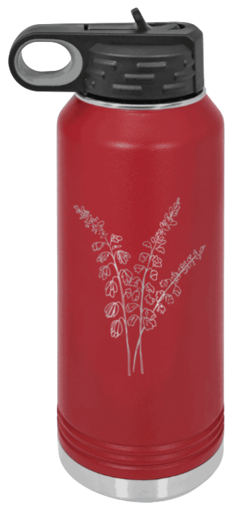 Blue Bells - 32oz Water Bottle Laser Engraved- Maroon