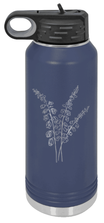 Blue Bells - 32oz Water Bottle Laser Engraved- Navy