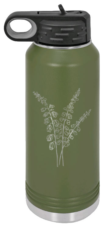 Blue Bells - 32oz Water Bottle Laser Engraved- Olive