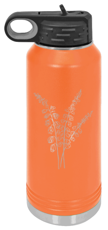 Blue Bells - 32oz Water Bottle Laser Engraved- Orange
