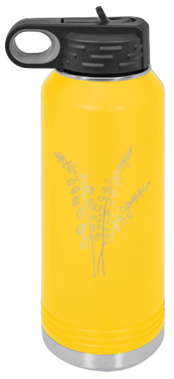 Blue Bells - 32oz Water Bottle Laser Engraved- Yellow
