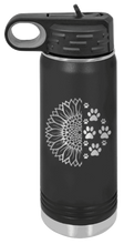 Load image into Gallery viewer, Sunflower Paws Laser Engraved Water Bottle (Etched)
