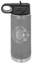 Load image into Gallery viewer, Sunflower Paws Laser Engraved Water Bottle (Etched)
