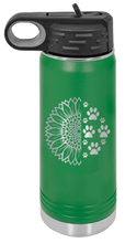 Load image into Gallery viewer, Sunflower Paws Laser Engraved Water Bottle (Etched)
