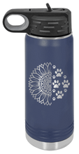 Load image into Gallery viewer, Sunflower Paws Laser Engraved Water Bottle (Etched)
