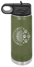 Load image into Gallery viewer, Sunflower Paws Laser Engraved Water Bottle (Etched)
