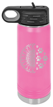 Load image into Gallery viewer, Sunflower Paws Laser Engraved Water Bottle (Etched)
