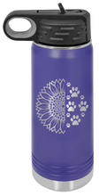 Load image into Gallery viewer, Sunflower Paws Laser Engraved Water Bottle (Etched)
