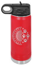 Load image into Gallery viewer, Sunflower Paws Laser Engraved Water Bottle (Etched)
