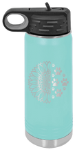 Load image into Gallery viewer, Sunflower Paws Laser Engraved Water Bottle (Etched)
