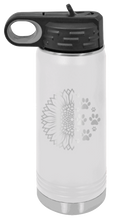 Load image into Gallery viewer, Sunflower Paws Laser Engraved Water Bottle (Etched)
