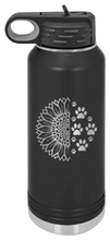 Load image into Gallery viewer, Sunflower Paws Laser Engraved Water Bottle (Etched)
