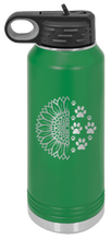 Load image into Gallery viewer, Sunflower Paws Laser Engraved Water Bottle (Etched)
