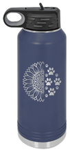 Load image into Gallery viewer, Sunflower Paws Laser Engraved Water Bottle (Etched)
