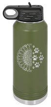 Load image into Gallery viewer, Sunflower Paws Laser Engraved Water Bottle (Etched)
