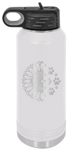 Load image into Gallery viewer, Sunflower Paws Laser Engraved Water Bottle (Etched)
