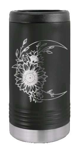 Sunflower Moon Laser Engraved Slim Can Insulated Koosie