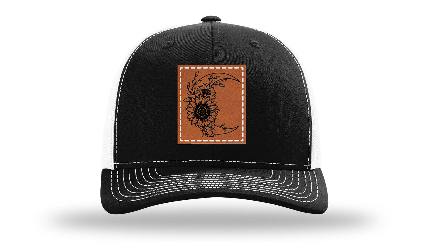 Sunflower Moon Leather Patch Richardson 112 Hat