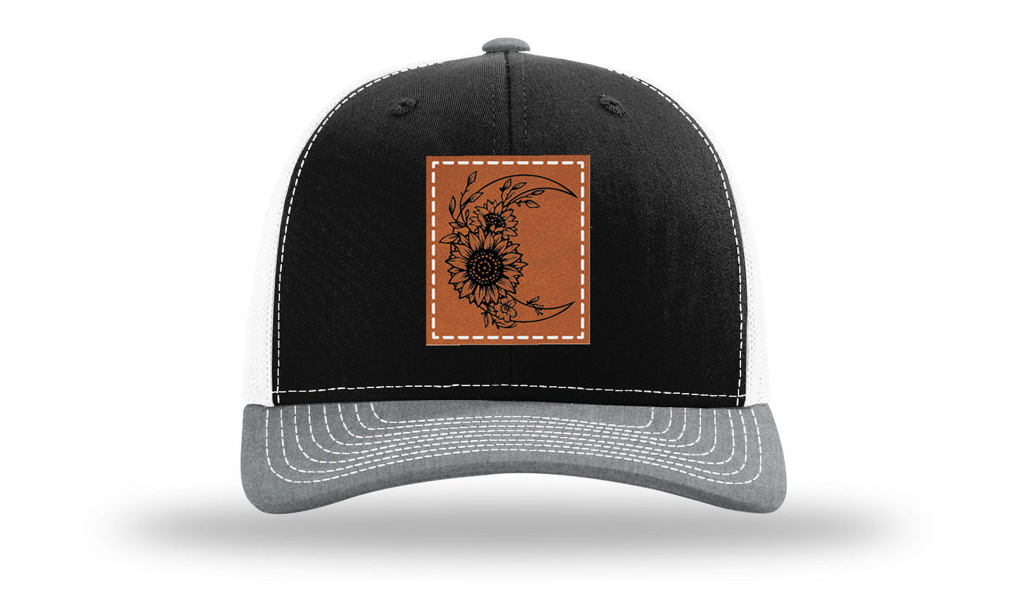 Sunflower Moon Leather Patch Richardson 112 Hat