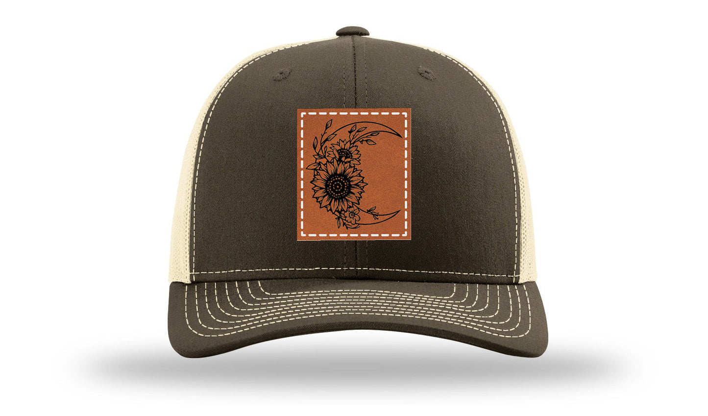 Sunflower Moon Leather Patch Richardson 112 Hat