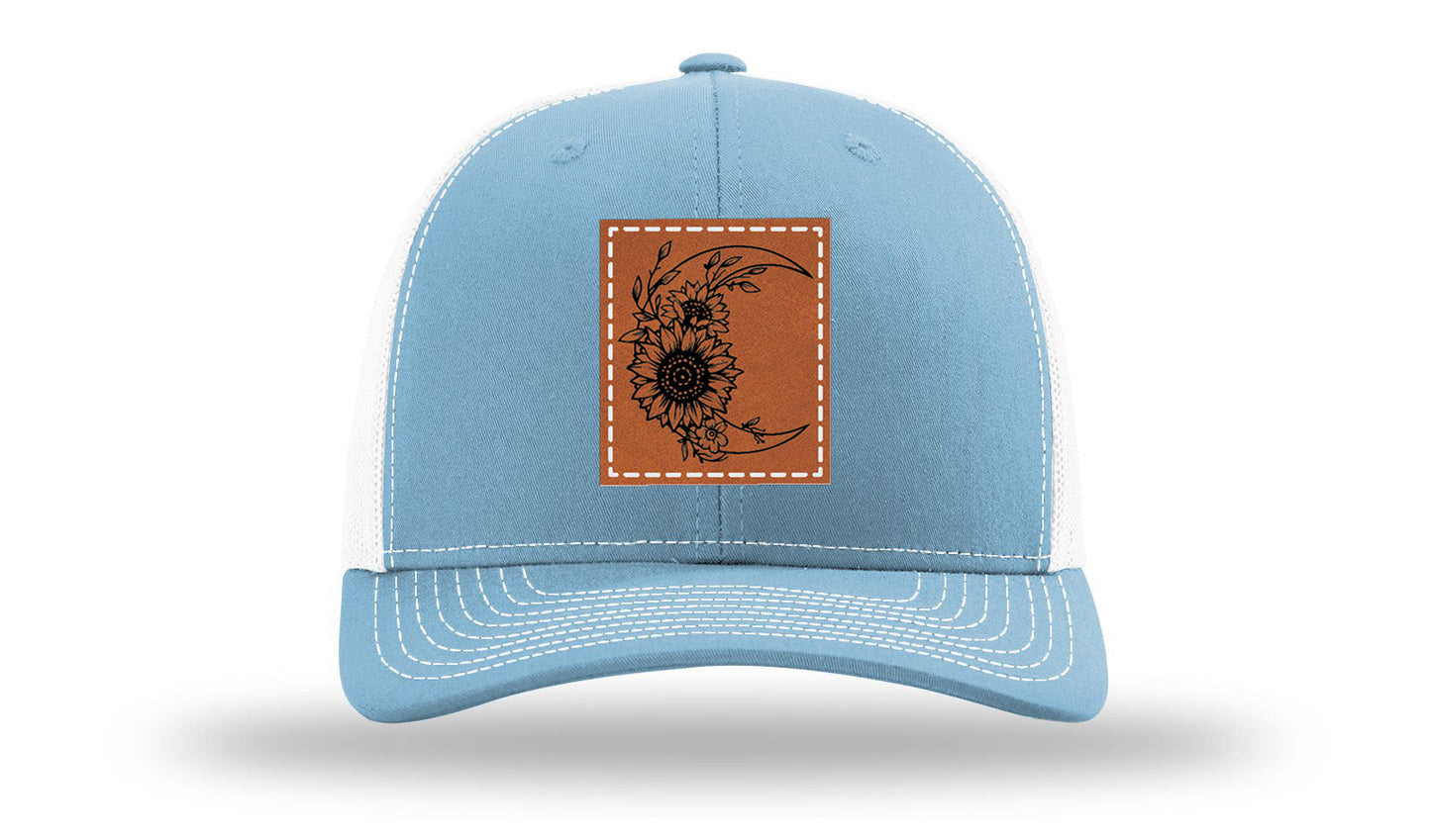 Sunflower Moon Leather Patch Richardson 112 Hat