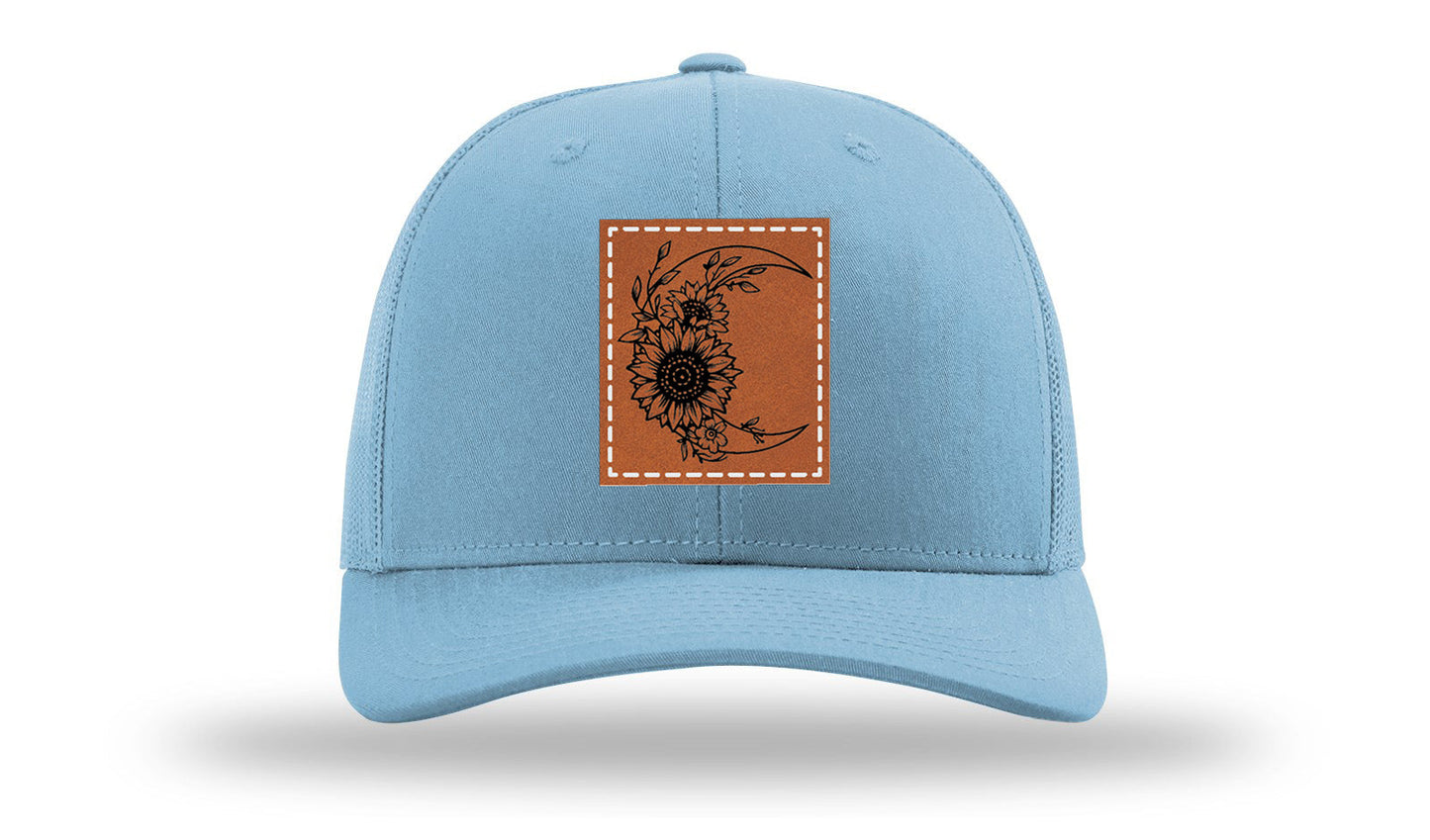 Sunflower Moon Leather Patch Richardson 112 Hat