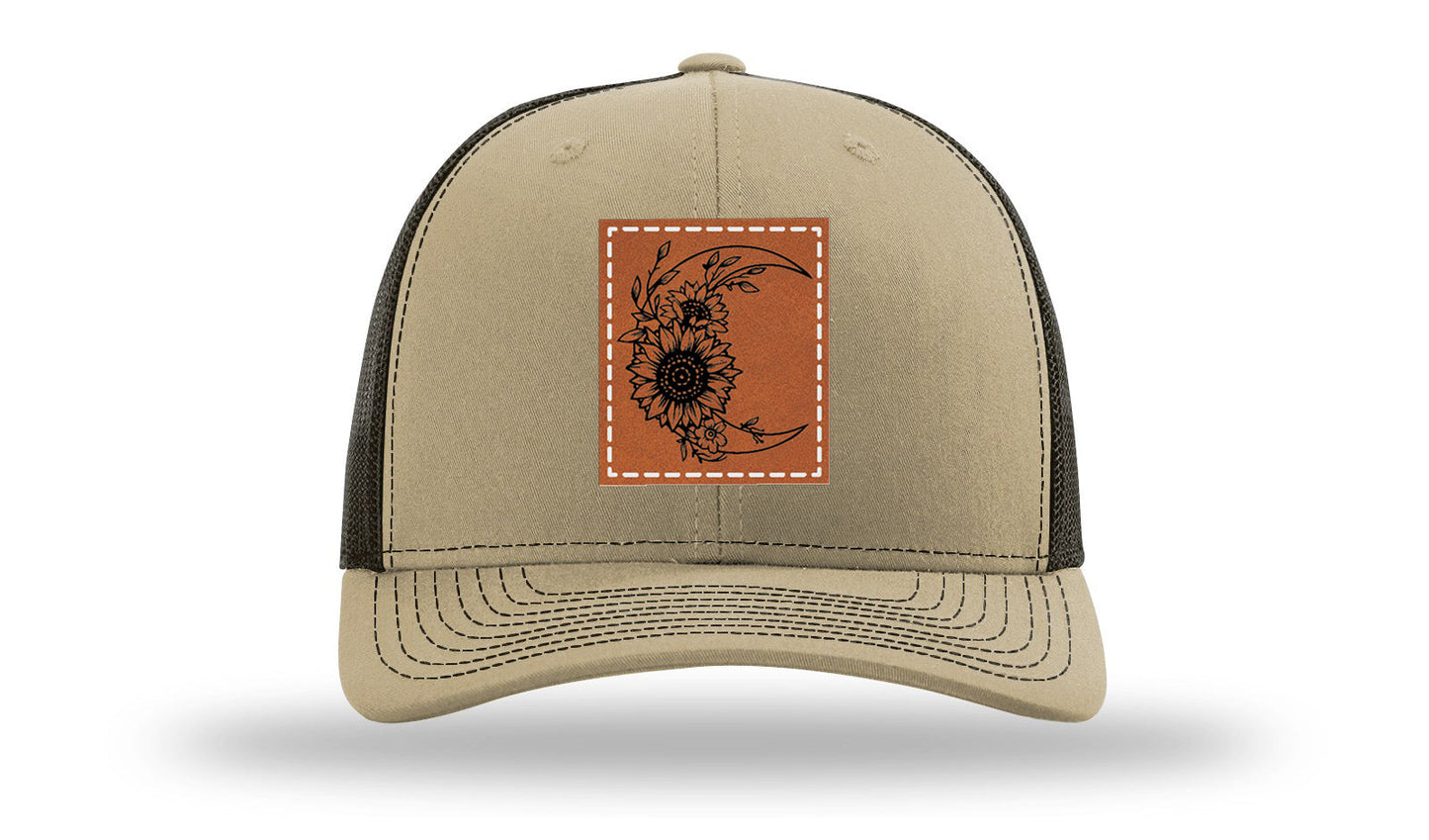 Sunflower Moon Leather Patch Richardson 112 Hat