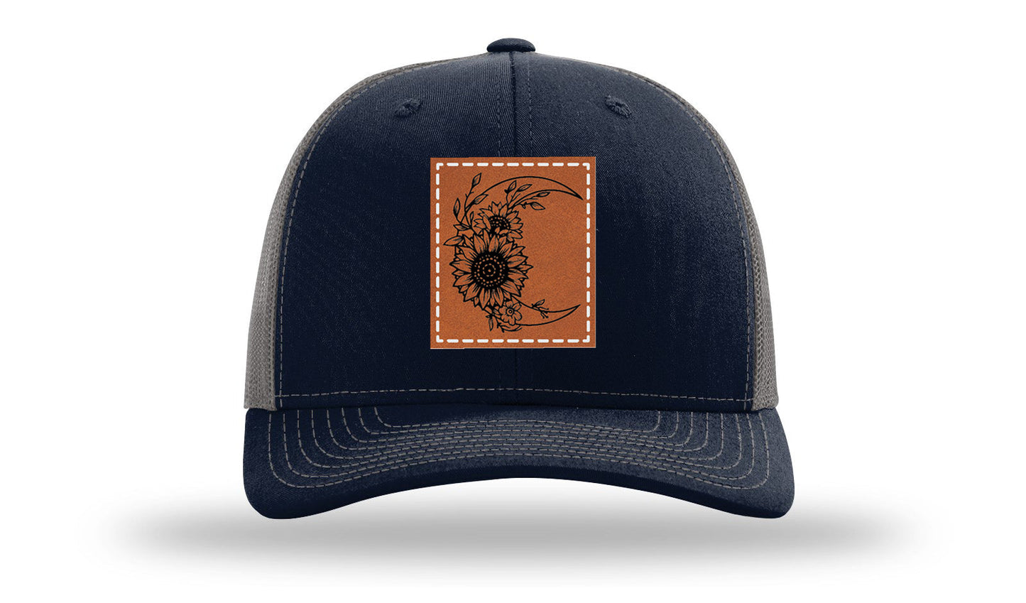 Sunflower Moon Leather Patch Richardson 112 Hat