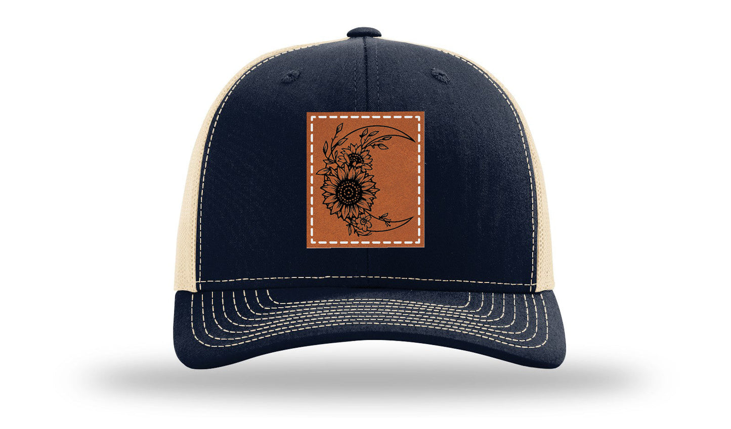 Sunflower Moon Leather Patch Richardson 112 Hat