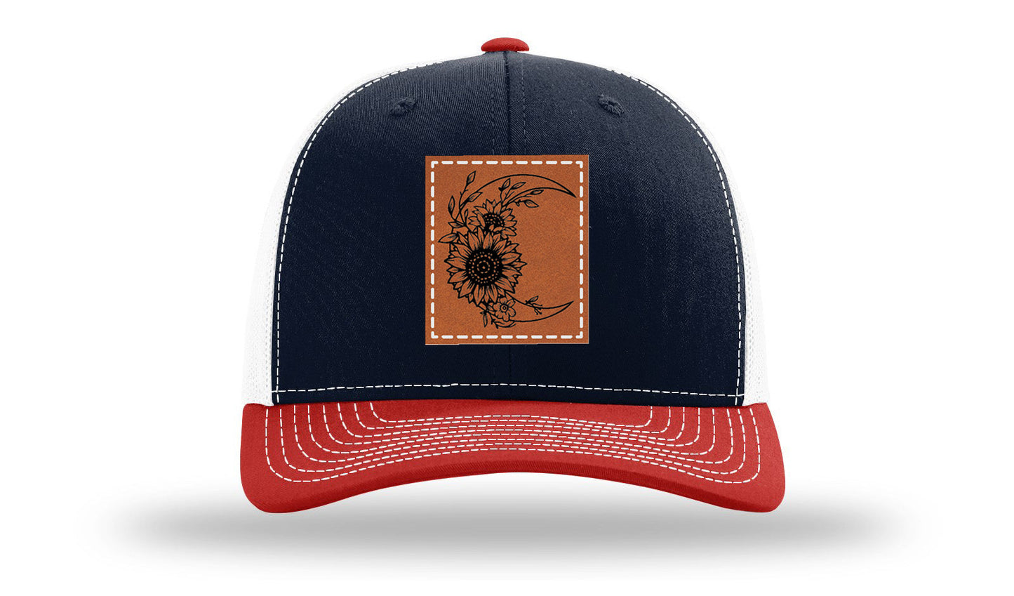 Sunflower Moon Leather Patch Richardson 112 Hat