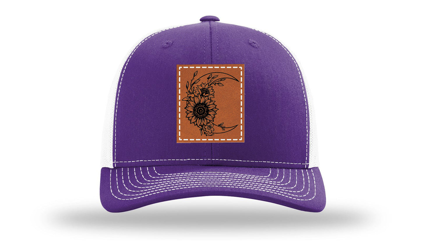 Sunflower Moon Leather Patch Richardson 112 Hat