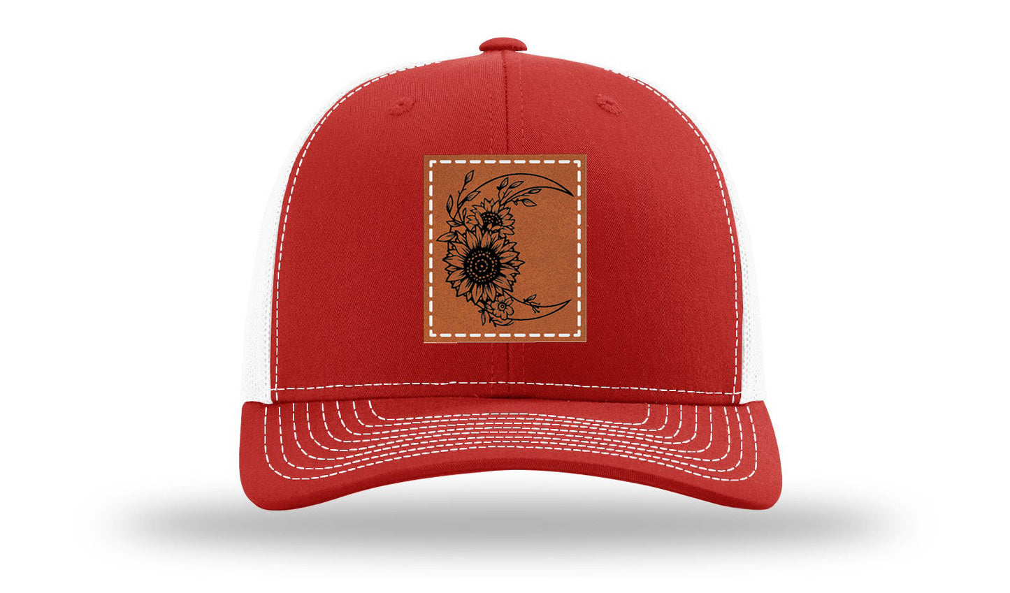 Sunflower Moon Leather Patch Richardson 112 Hat