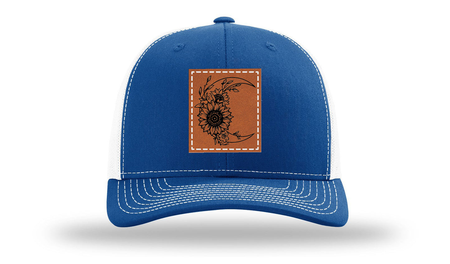 Sunflower Moon Leather Patch Richardson 112 Hat