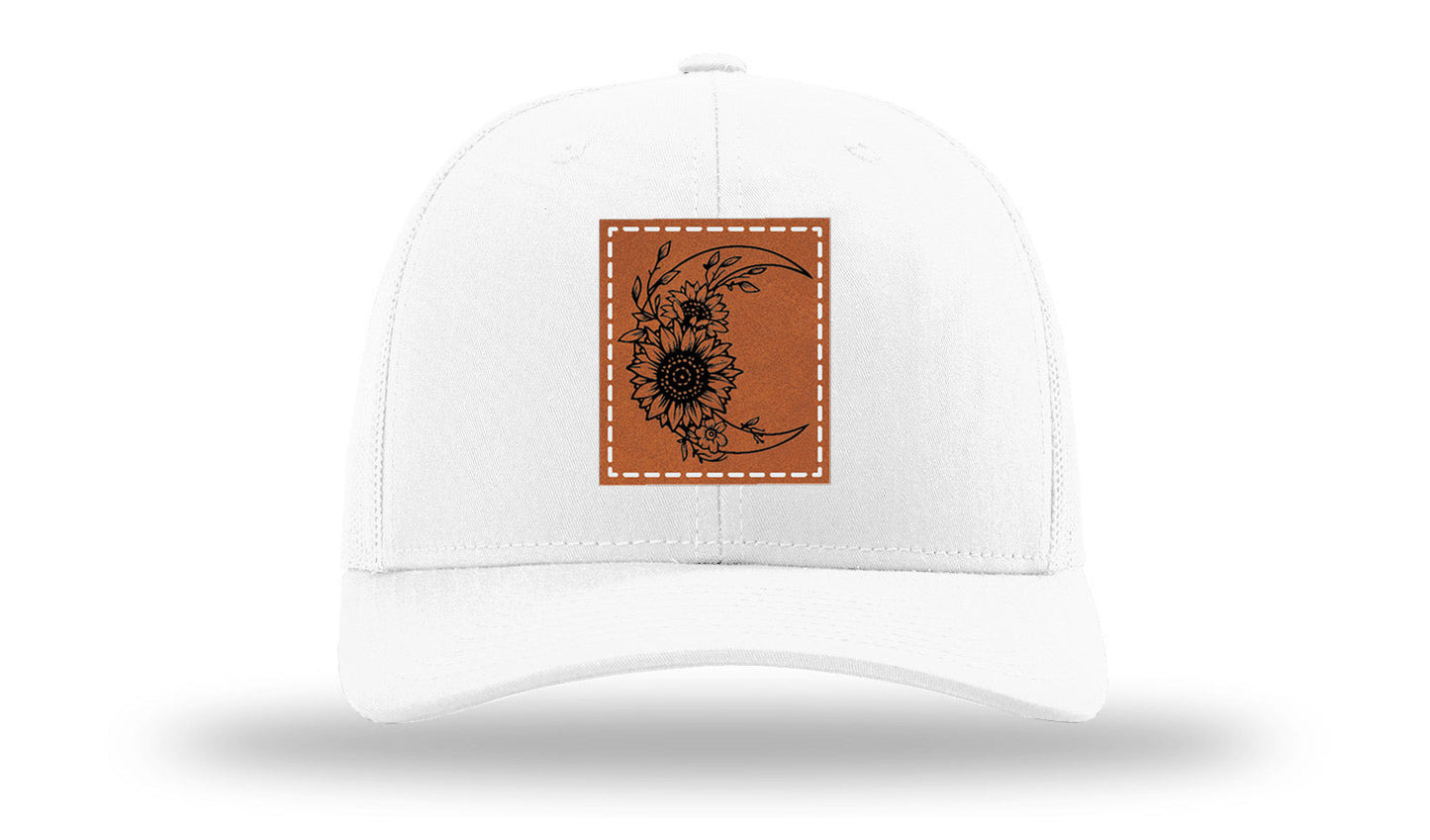 Sunflower Moon Leather Patch Richardson 112 Hat