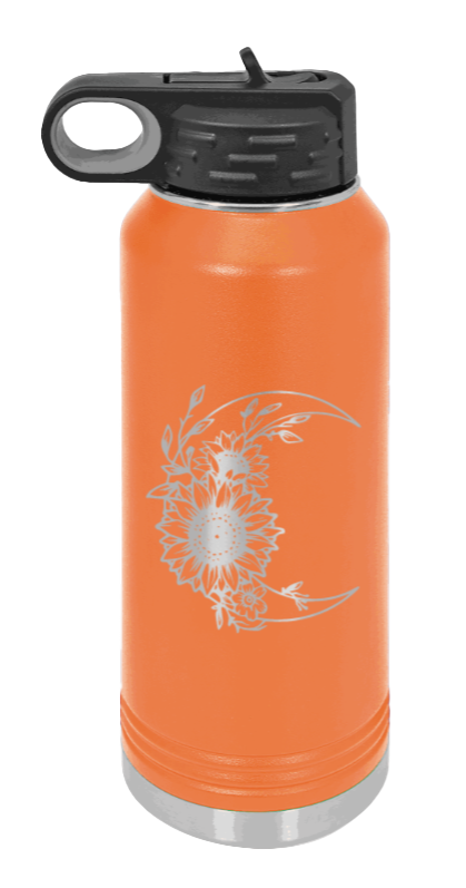 Sunflower Moon - 32oz Water Bottle Laser Engraved- Orange