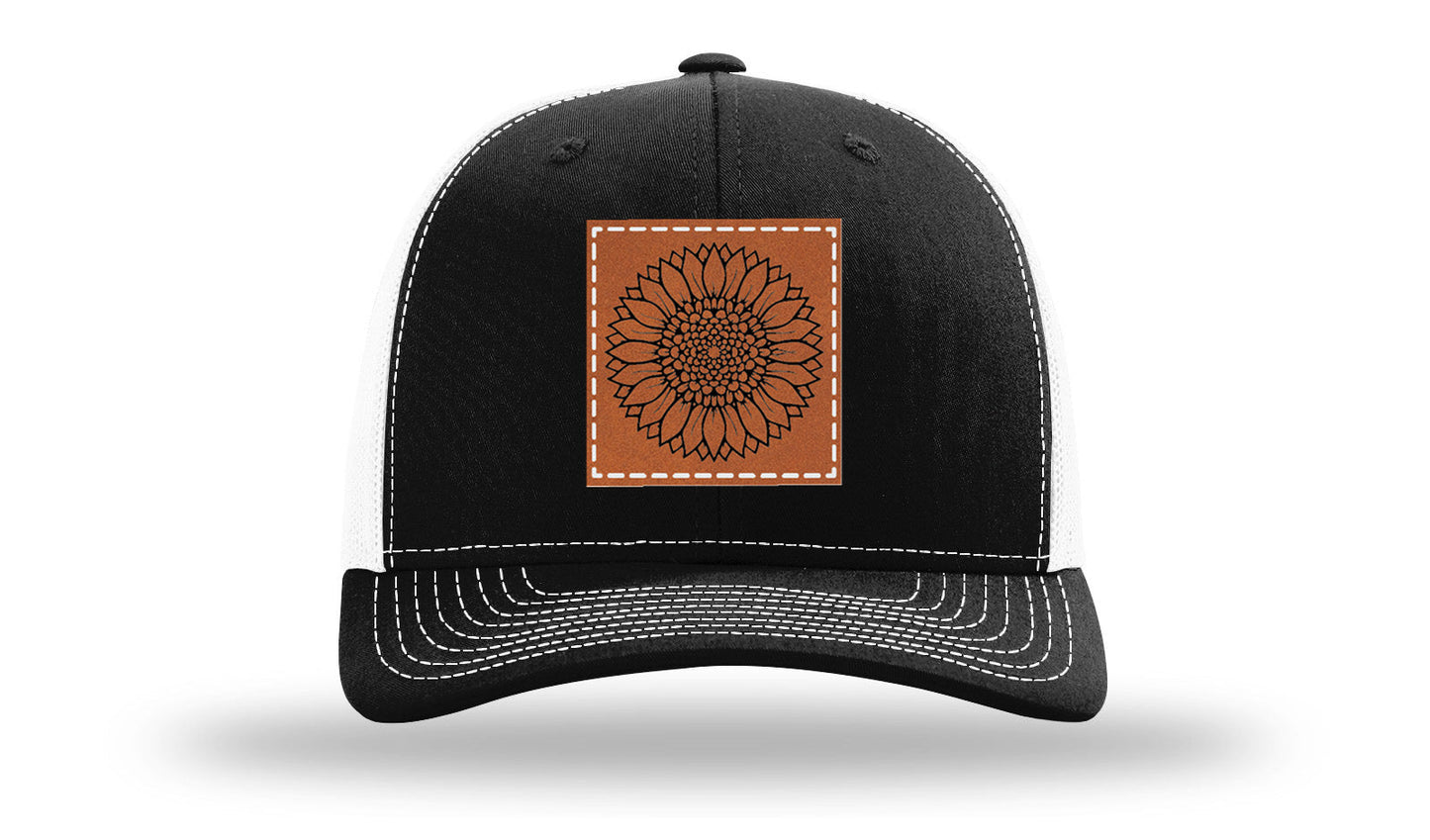 Sunflower Leather Patch Richardson 112 Hat