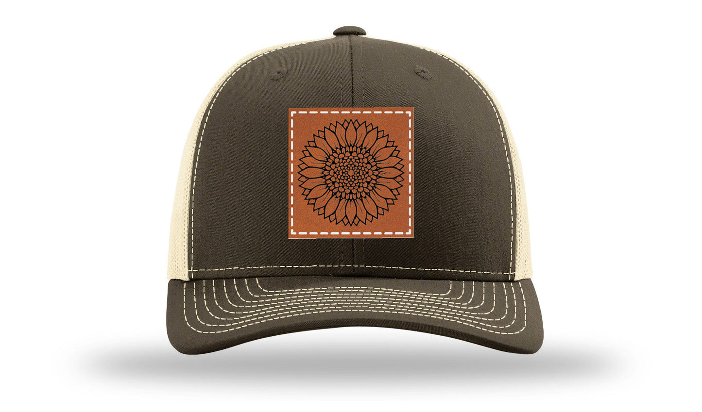 Sunflower Leather Patch Richardson 112 Hat