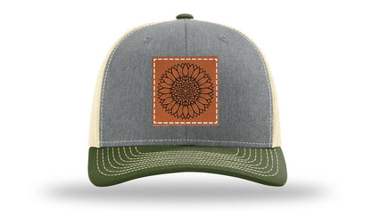 Sunflower Leather Patch Richardson 112 Hat
