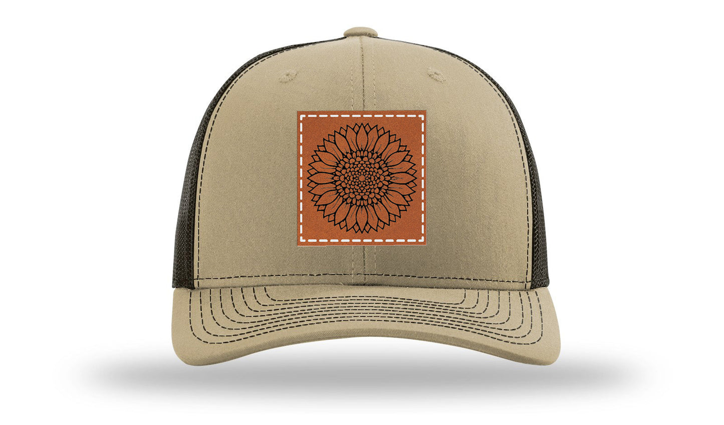 Sunflower Leather Patch Richardson 112 Hat