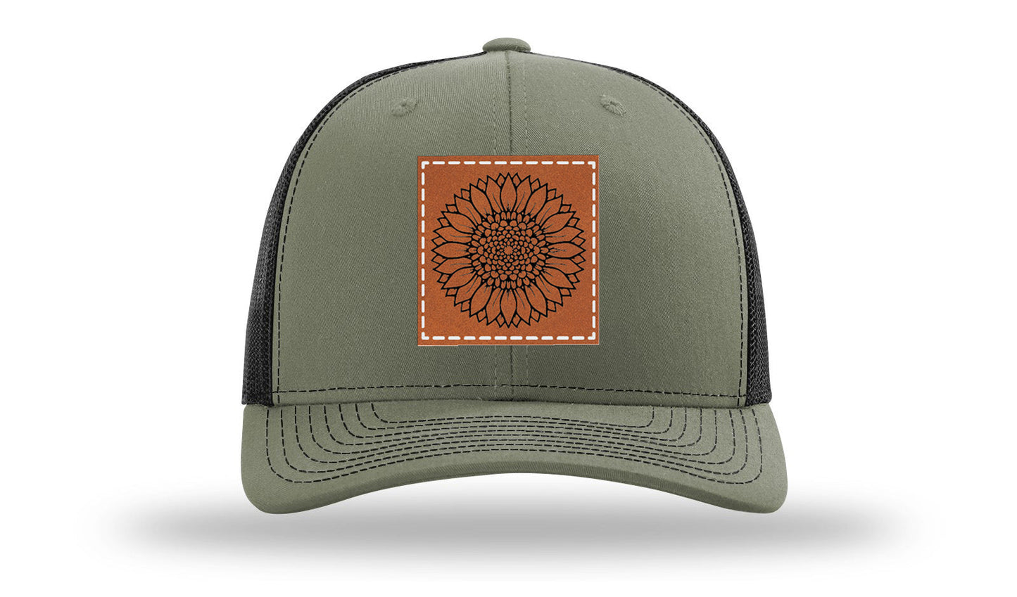 Sunflower Leather Patch Richardson 112 Hat