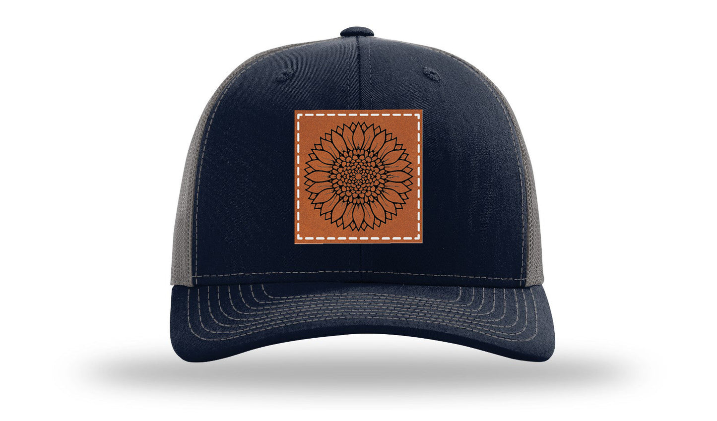 Sunflower Leather Patch Richardson 112 Hat